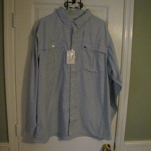 NWT- Bob Timberlake Eucalyptus Plaid Long Sleeve XL Vented Fishing Style Shirt!!